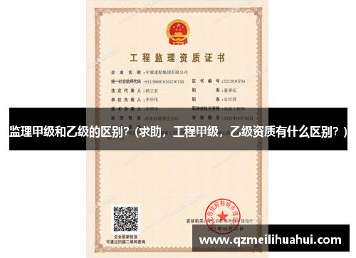 监理甲级和乙级的区别？(求助，工程甲级，乙级资质有什么区别？)